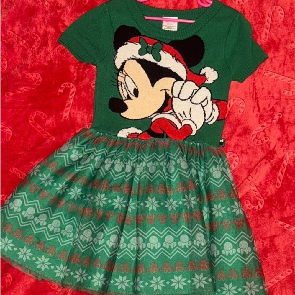 Disney Green Minnie Mouse Holiday Dress